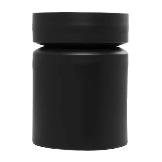 18" Black Metal Drum Accent Table {3}