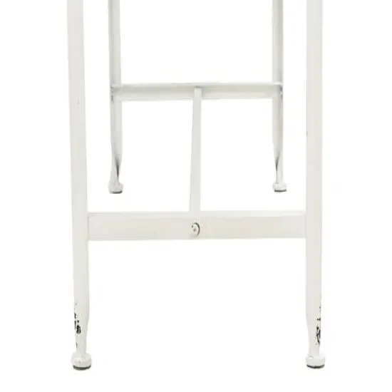 Hello Honey&reg; 36" Rustic Farmhouse Metal Console Table with Solid Wood Top Distressed White {3}