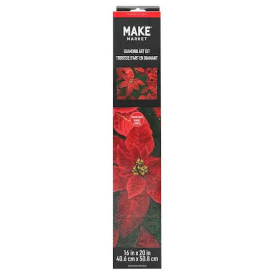 16" x 20" Poinsettia Diamond Art Kit by Make Market&reg; {1}