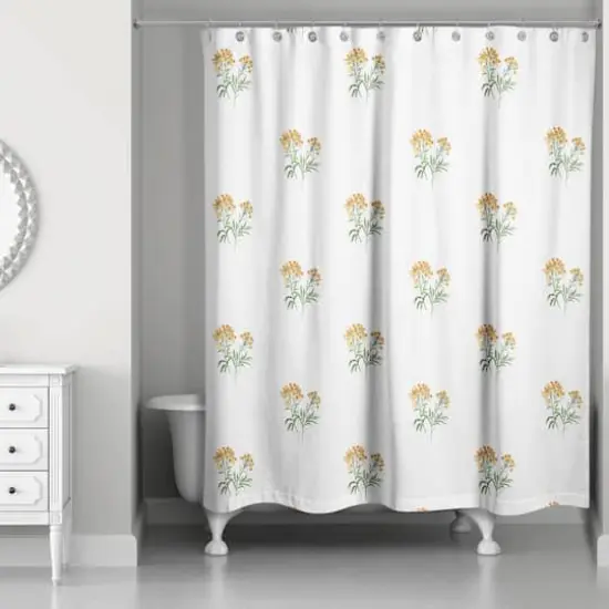 Small Blooms Shower Curtain White {1}