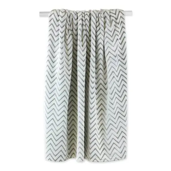 DII&reg; Sage Chevron Plush Throw {3}