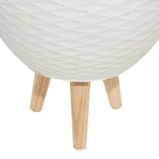 White Polystone Contemporary Planter Set {6}