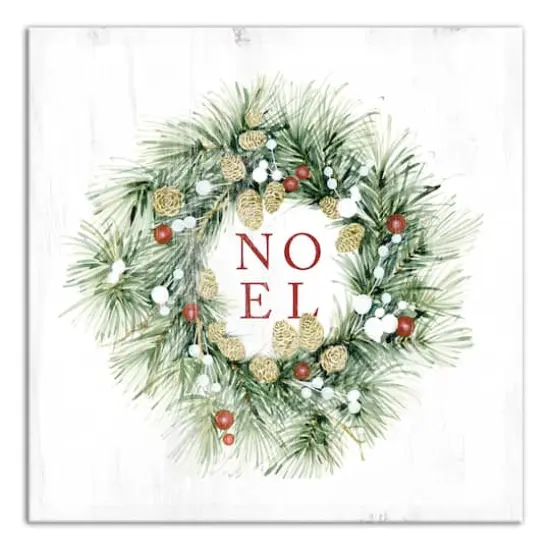 Christmas Wreath Noel Canvas Wall Art {1}