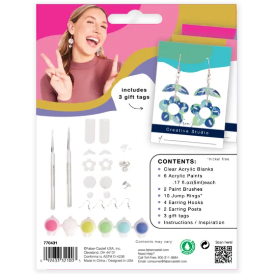 Faber-Castell&reg; Painted Acrylic Earrings {11}
