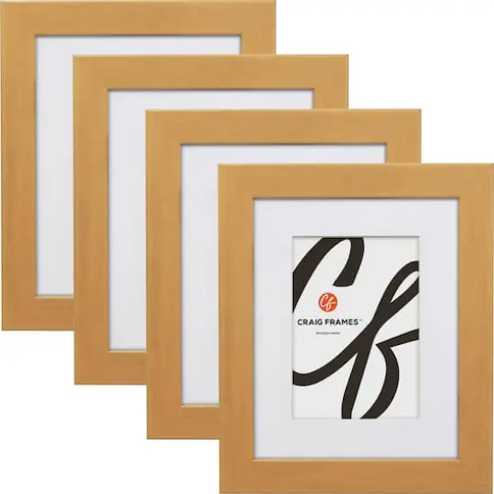 Craig Frames 4 Pack: Bauhaus 125 Distressed Gold Picture Frame with Mat {1}