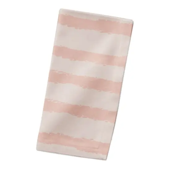 Stripes Cotton Twill Napkin Pink/Cream {3}