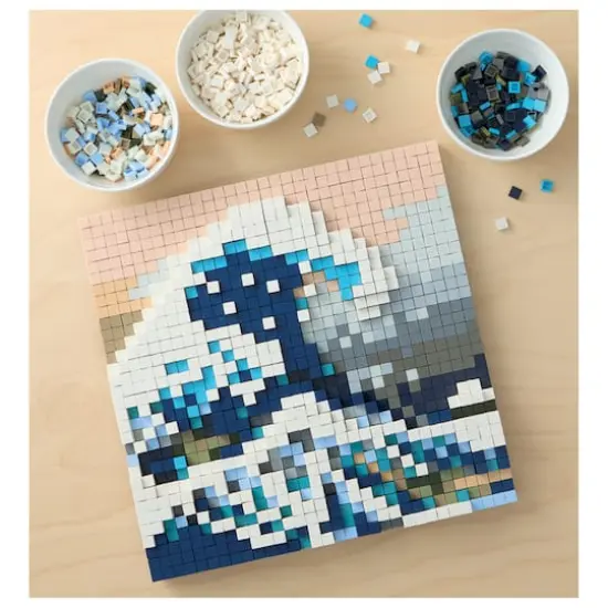 10" x 10" The Great Wave Pixelated Brick Art Kit by Make Market&reg; {1}