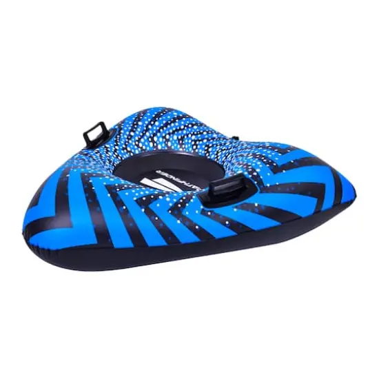 Pool Central 3.2ft. Inflatable Triangle Black & Blue Ride-On Pool Float & Snow Tube {1}