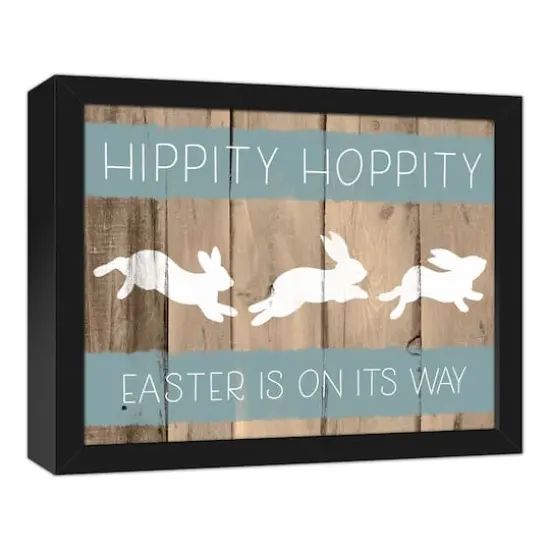 Hippity Hoppity Bunnies 11" x 14" Black Floating Framed Canvas {3}