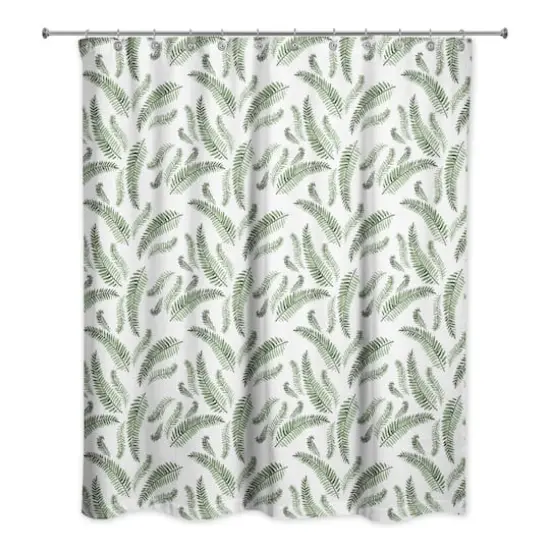 Green Fern Pattern 71" x 74" Shower Curtain {1}