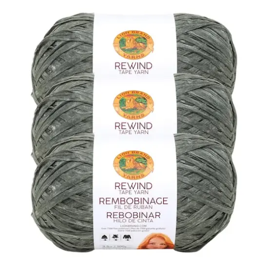 3 Pack Lion Brand&reg; Rewind&trade; Tape Yarn Olive You {1}