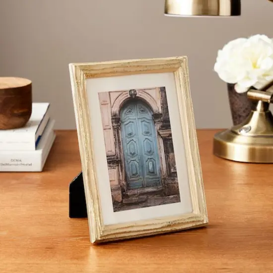 Expressions&trade; 4" x 6" Gilded Faux Wood Frame with Mat by Studio D&eacute;cor&reg; {3}