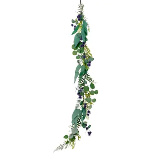 5ft. Green and Purple Eucalyptus Spring Garland {1}