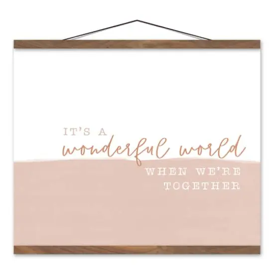 Wonderful World Together 20" x 16" Teak Hanging Canvas {1}