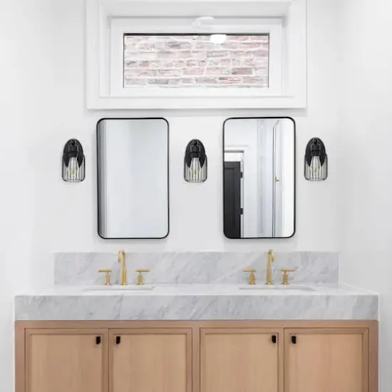 Lalia Home Ironhouse 10.5" Black Cage Wall Sconce {3}