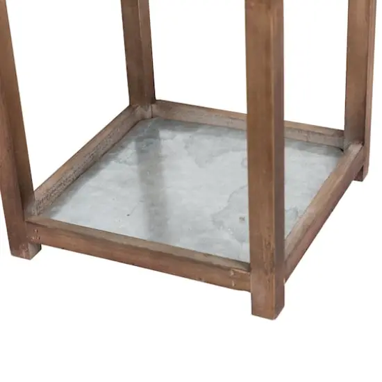 Farmhouse Brown Candle Lantern Set, 24.5" & 20" {9}