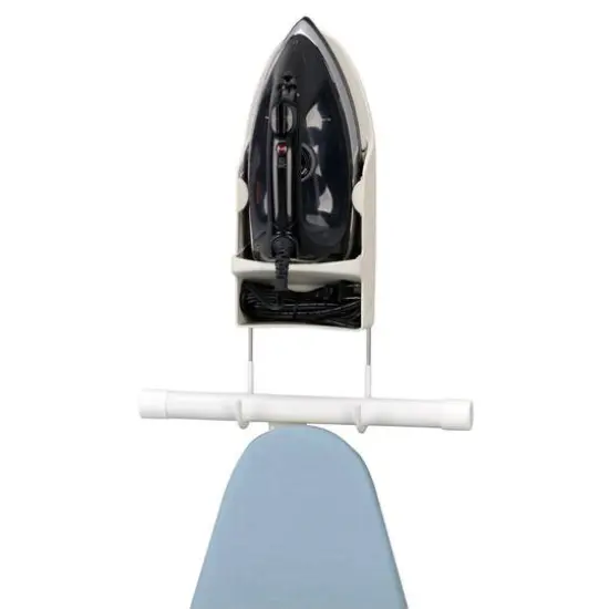 Household Essentials Iron Wall Mount with Attached Ironing Board Hooks {4}
