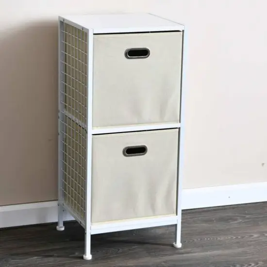 2 Pack Household Essentials 13" Fabric Storage Bins White {5}