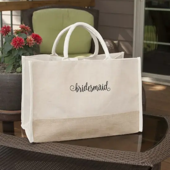 Hortense B. Hewitt Co. Bridesmaid Natural Jute Tote Bag {3}