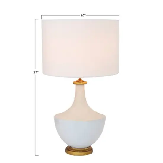 Hello Honey&reg; 27" White & Gold Ceramic Table Lamp {4}