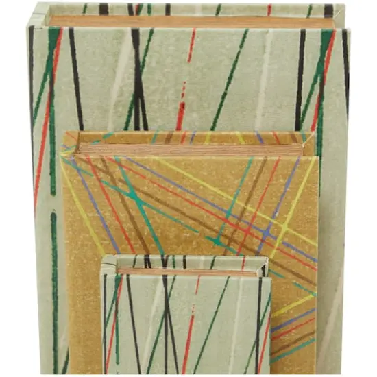Line Print Faux Leather Faux Book Box with Varying Patterns Set {5}