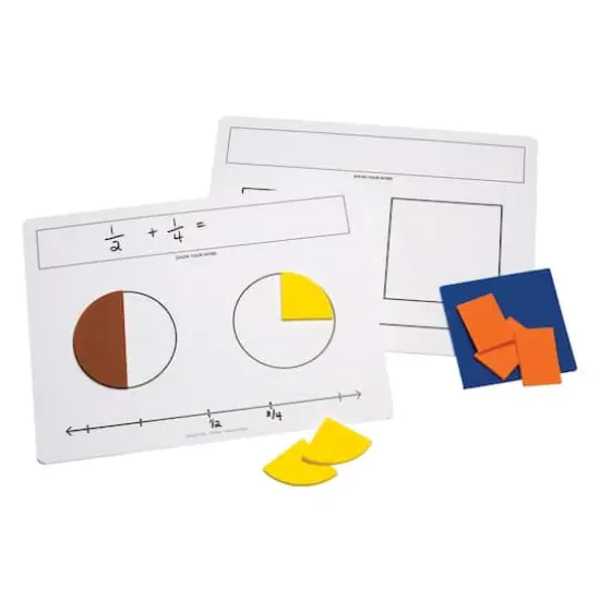 Didax Write-On Wipe-Off Fraction Mats, 10ct. {1}
