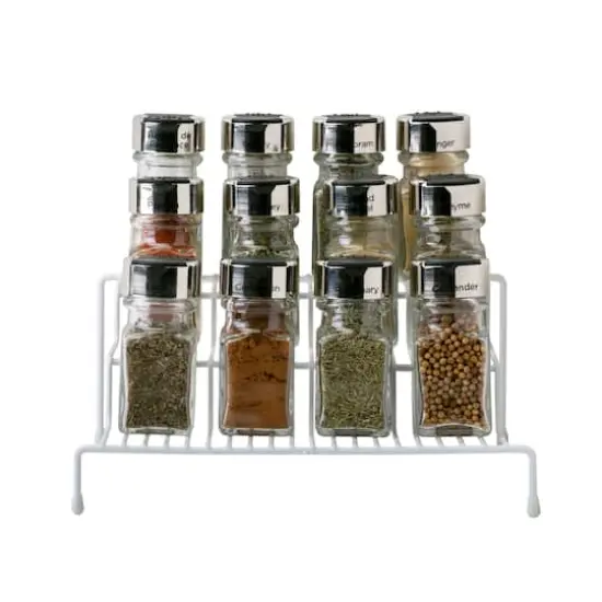 Kitchen Details 10" 3-Tier Spice Rack Shelf OrganizerWhite {4}