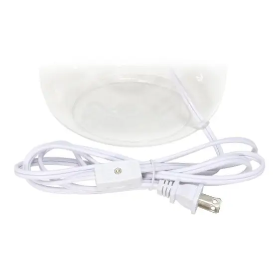 Simple Designs 14" Glass Table Lamp with White Fabric Shade Clear/White {9}