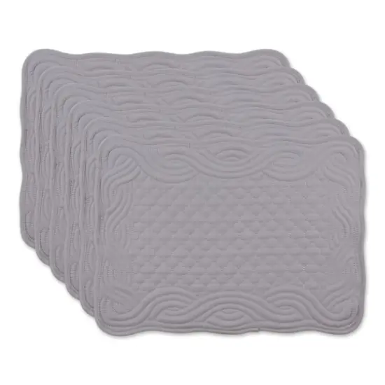 DII&reg; Quilted Farmhouse Placemats, 6ct. Gray {1}