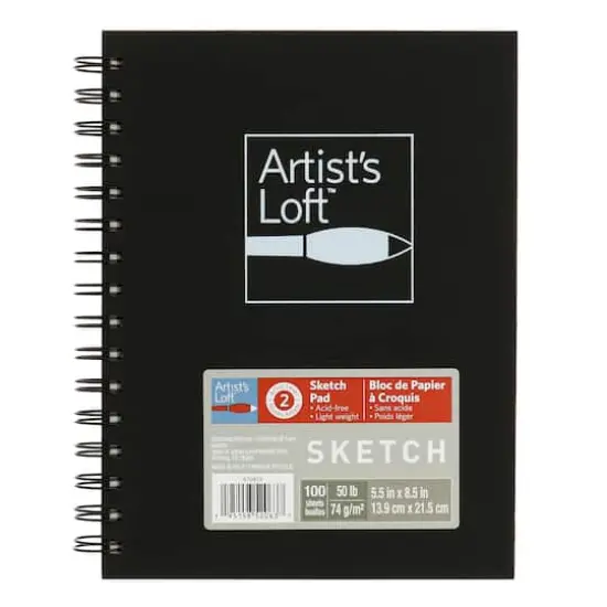 Black Hard Cover Sketchbook by Artist's Loft&trade;, 5.5" x 8.5" {7}