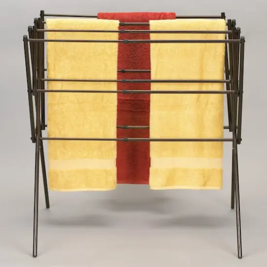 Household Essentials 35" Extendable Metal Drying Rack Bronze {6}