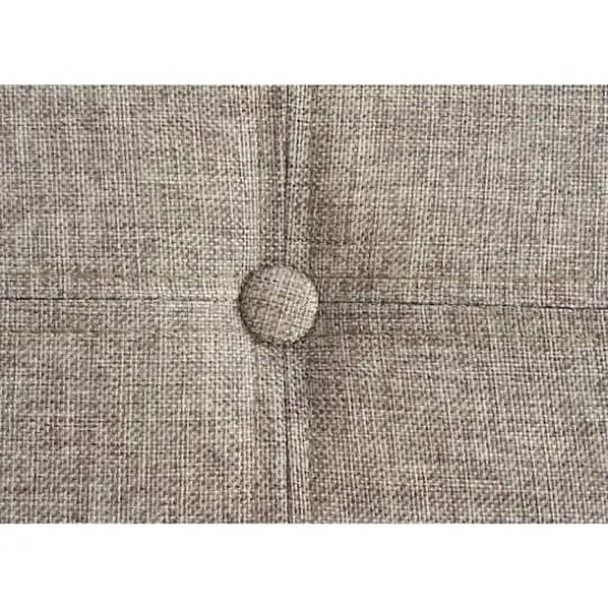 Simplify 30" Faux Linen Double Folding Storage Ottoman Gray {5}