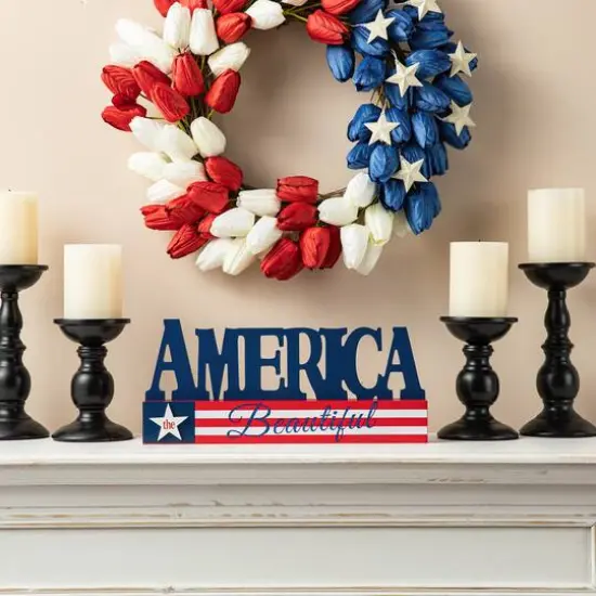 Glitzhome&reg; 14" Wide America the Beautiful Tabletop D&eacute;cor {7}