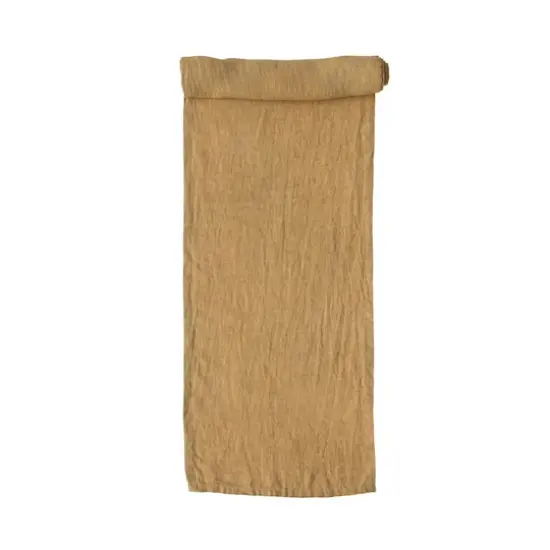 Hello Honey&reg; 108" Stonewashed Linen Table Runner Mustard {5}