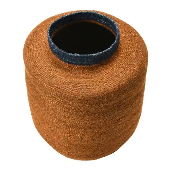 Hello Honey&reg; 15" Orange & Navy Hand-Woven Seagrass Basket {5}