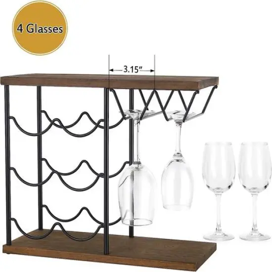 Brown Countertop Freestanding Wine Rack  {6}