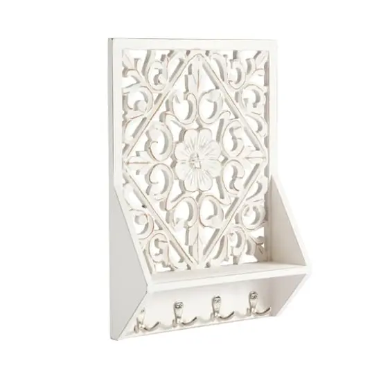 Habitat Decorative Vertical White Carved Wall Hanging {5}