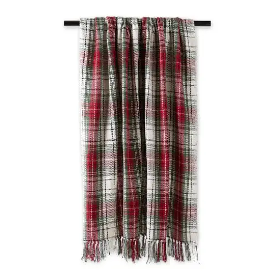 DII&reg; Christmas Plaid Recycled Cotton Throw {3}