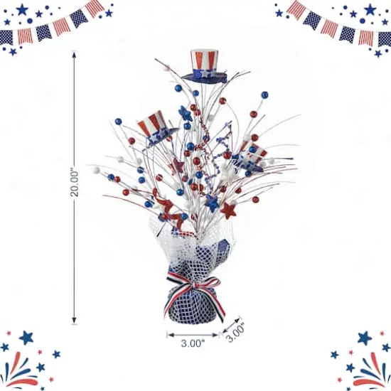 Glitzhome&reg; 20" Patriotic Americana Top Hat Table Tree {4}