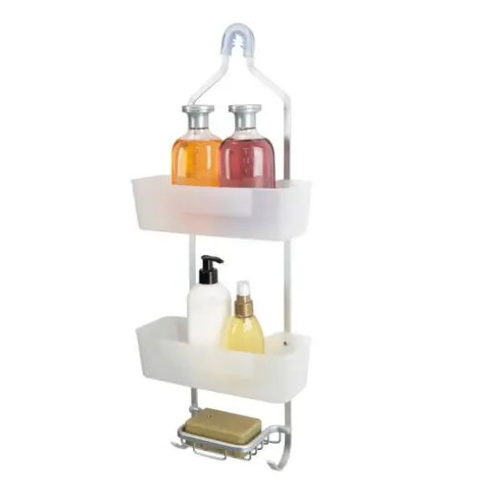 Bath Bliss White Aluminum Shower Caddy {6}