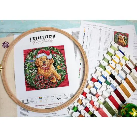 Letistitch Christmas Puppy Counted Cross Stitch Kit {3}