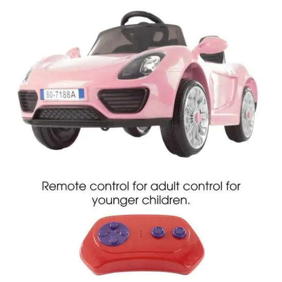 Toy Time Pink Battery Powered Ride-On Sports Car {8}