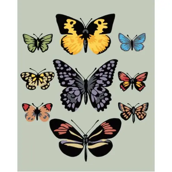 8" x 10" Butterflies Paint-by-Number Kit with Wood Display Hanger by Artist's Loft® {1}