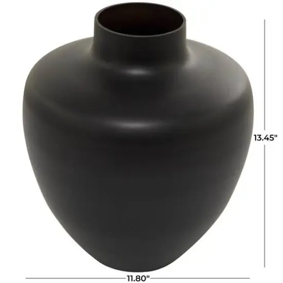 Black Glass Vase 12" x 12" x 13" {6}