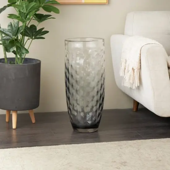 24" Black Ombre Handmade Glass Vase {3}