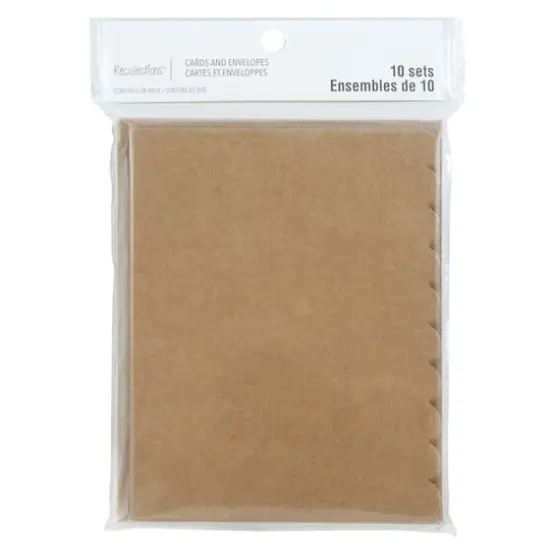 Scalloped Folded Cards & Envelopes by Recollections&trade;, 4.25" x 5.5" Kraft {1}