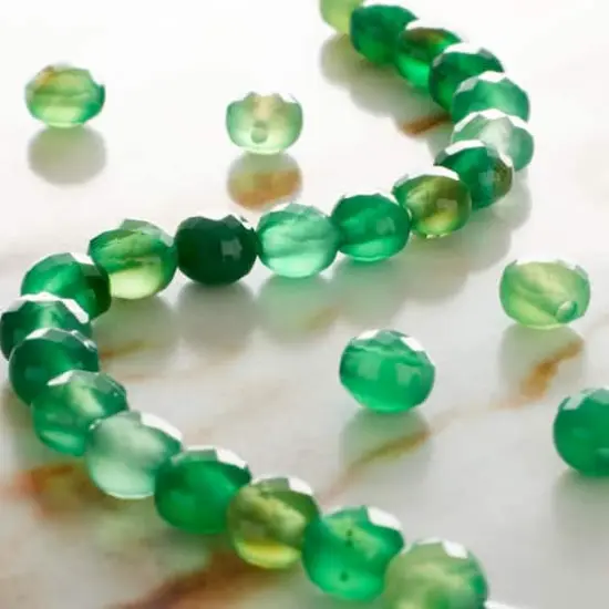Green Faceted Agate Coin Beads, 6mm by Bead Landing&trade; {3}