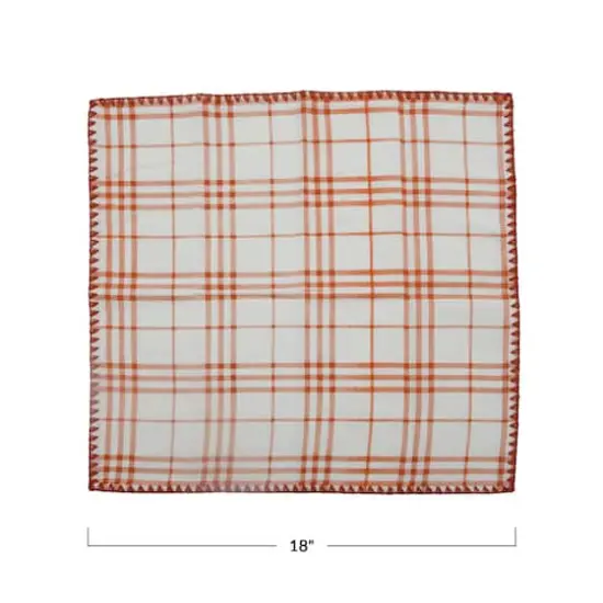 Hello Honey&reg; Plaid Cotton Napkins With Embroidered Edge, 4ct. {4}