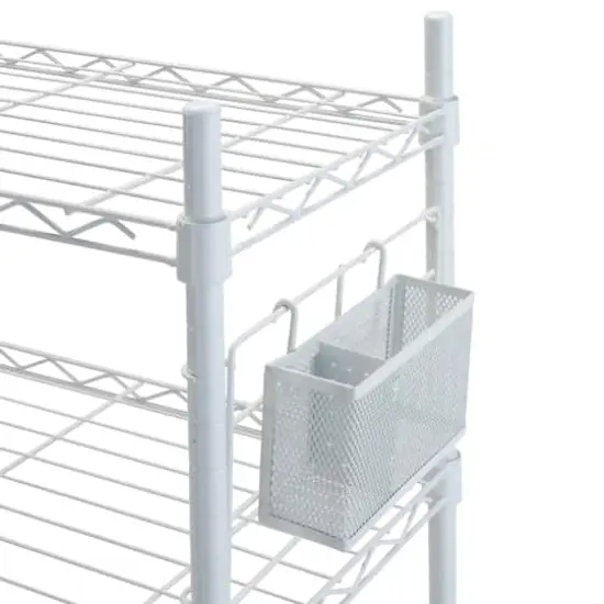 Organize it All White Steel Etagere Adjustable Shelves {5}