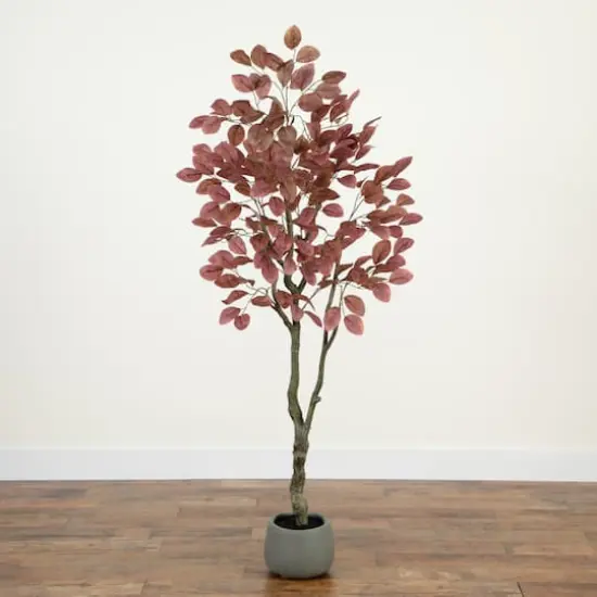6ft. Artificial Autumn Dogwood Fall Tree in Decorative Planter {3}